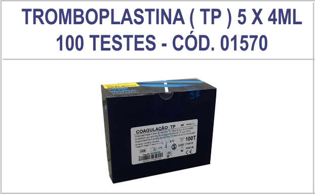 Tromboplastina (TP) 5X4ML - 100 TESTES - CÓD. 01570